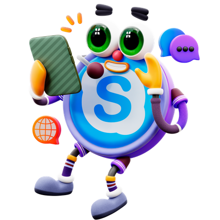 Skype Sticker  3D Illustration