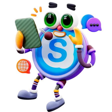 Skype Sticker  3D Illustration