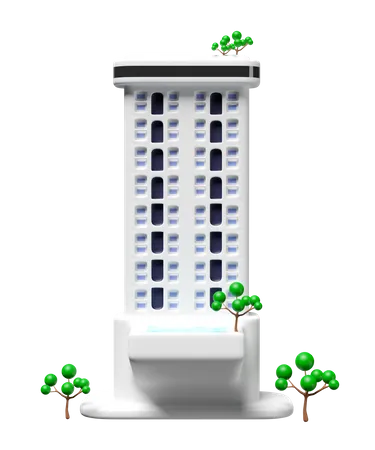 Skyscraper Building Icon Isolated 3 D Render Illustration 3D Icon