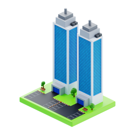 Skyscraper Towers  3D Icon