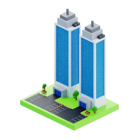 Skyscraper Towers  3D Icon