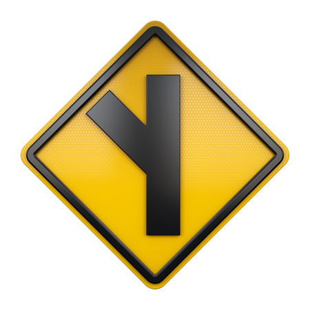 Slanted Sideroad Sign  3D Icon