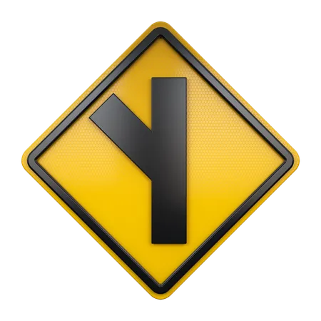 Slanted Sideroad Sign  3D Icon