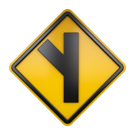 Slanted Sideroad Sign  3D Icon