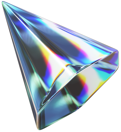 Sleek Iridescent Pyramid Shapes  3D Icon