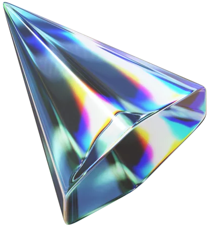 Sleek Iridescent Pyramid Shapes  3D Icon