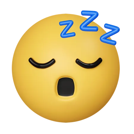 3 D Sleeping Emoji Snoring Emoticon Zzz Yellow Face With Closed Eyes Icon Isolated On Gray Background 3 D Rendering Illustration Clipping Path 3D Icon