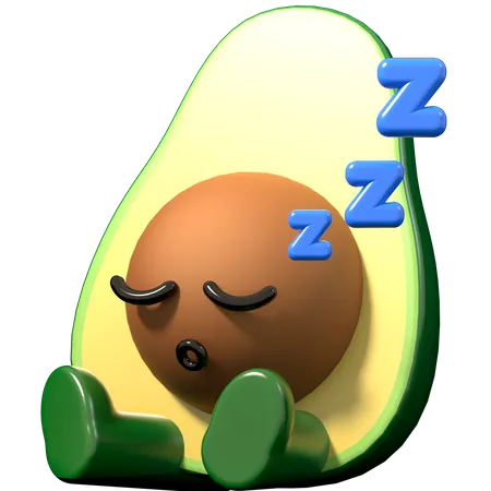 Sleep avocado  3D Illustration