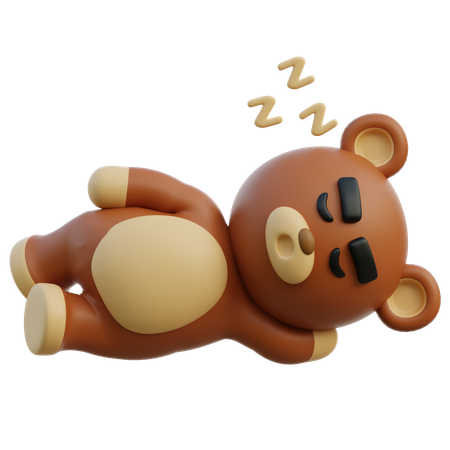 Sleep Bear  3D Illustration