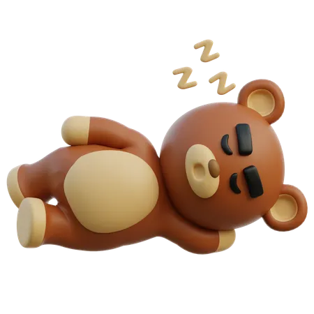 Sleep Bear  3D Illustration