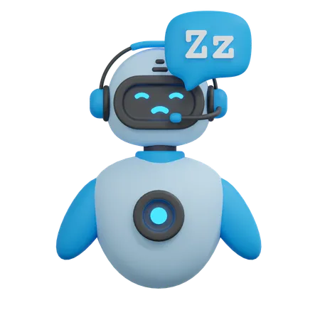 Sleep Bot Illustration 3D Icon