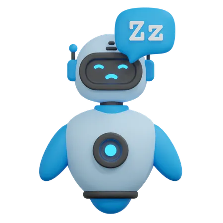 Sleep Bot Illustration 3D Icon