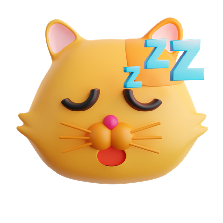 Sleep Cat Emoji  3D Icon