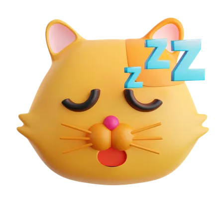 Sleep Cat Emoji  3D Icon
