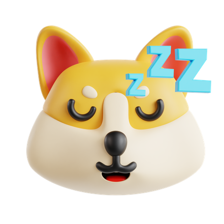 Sleep Dog Emoji  3D Icon