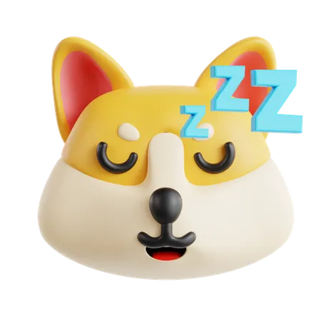 Sleep Dog Emoji  3D Icon
