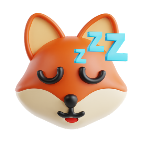 Sleep Fox Emoji  3D Icon