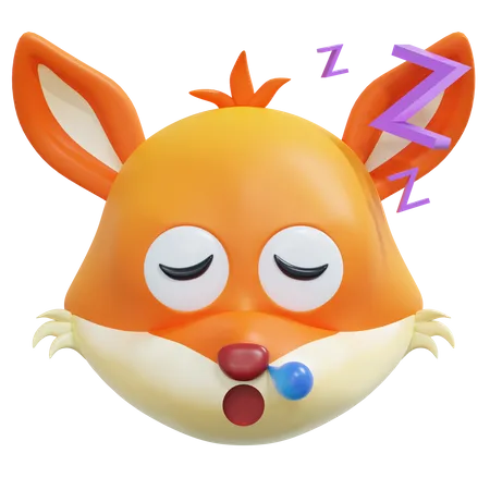 Sleep Fox Emoticon 3 D Icon Illustration 3D Icon