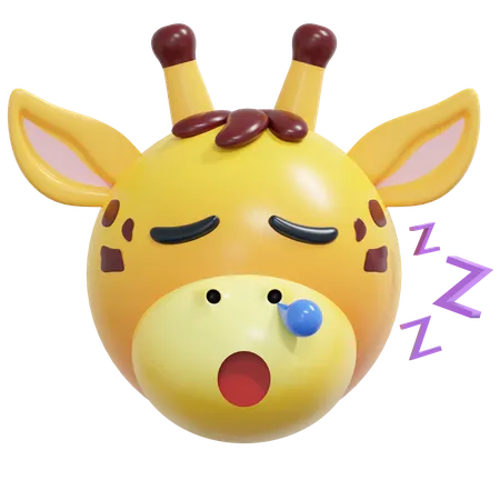 Sleep Giraffe Emoticon  3D Icon