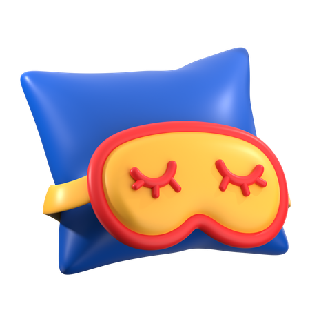 睡眠マスクと枕  3D Icon
