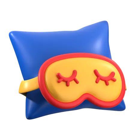 Sleep Mask and Pillow  3D Icon