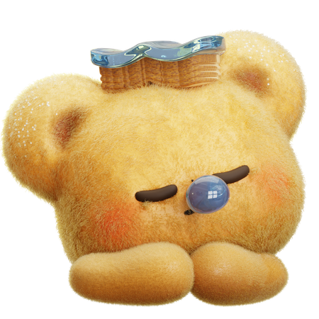 Sleeping Bear with Book  3D Icon