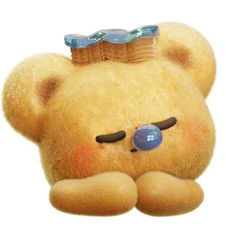 Sleeping Bear with Book  3D Icon