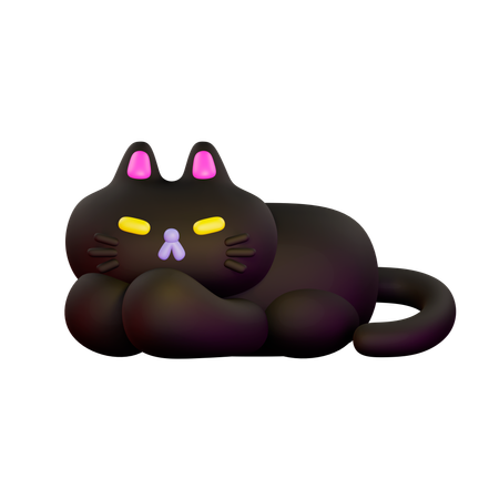 Sleeping Cat  3D Illustration