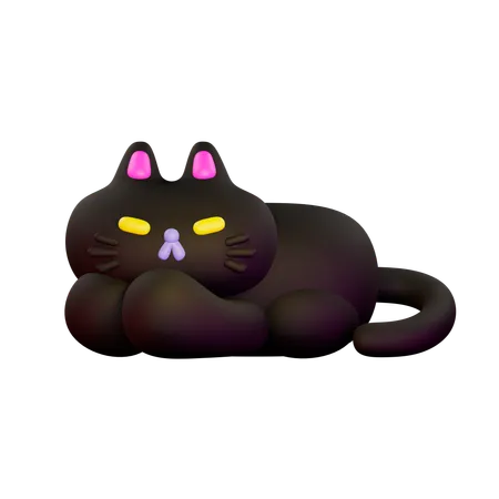 Sleeping Cat  3D Illustration