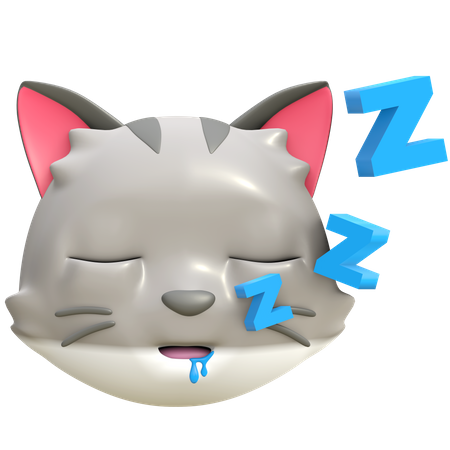 Sleeping cat  3D Illustration