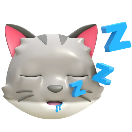 Sleeping cat 3D Illustration