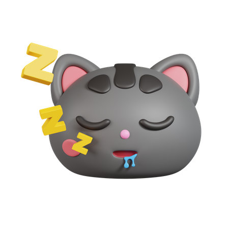 Sleeping Cat Emoji  3D Emoji