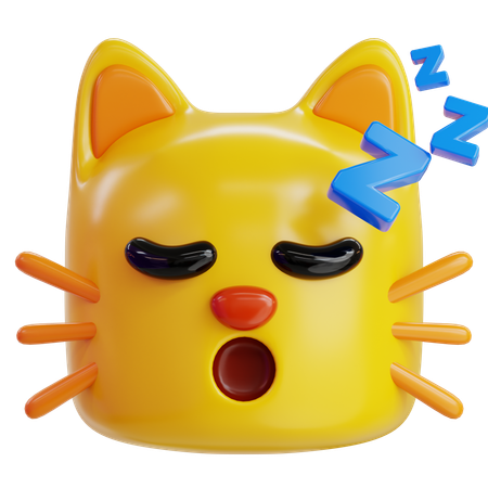 Sleeping Cat Emoji  3D Icon
