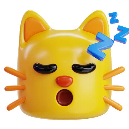 Sleeping Cat Emoji  3D Icon