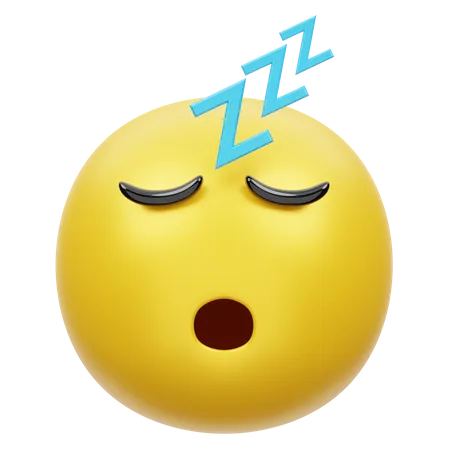 Sleeping Emoji 3D Illustration