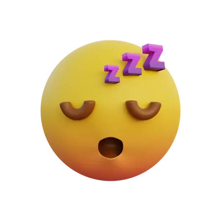 Sleeping face  3D Illustration