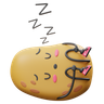 3d sleeping potato illustration