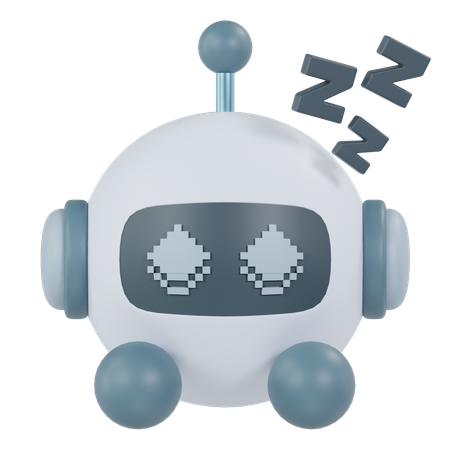 眠っているロボット  3D Icon