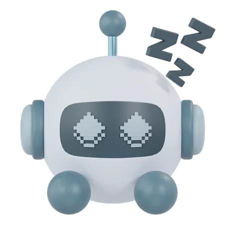 眠っているロボット  3D Icon