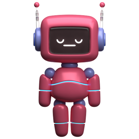 Sleeping Robot  3D Illustration