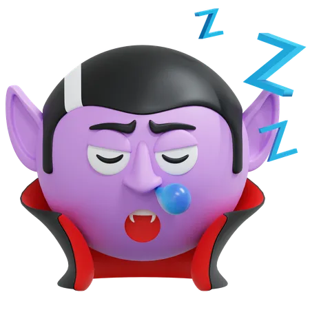 Sleeping Vampire Emoticon 3 D Icon Illustration 3D Icon