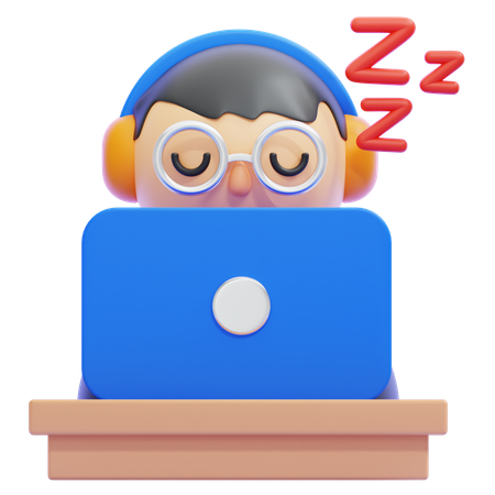 仕事中に眠い  3D Icon