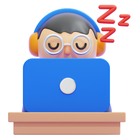 Sleepy at Work  3D Icon