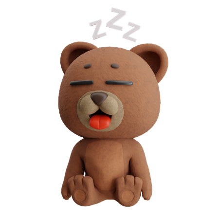 Sleepy Bear  3D Illustration