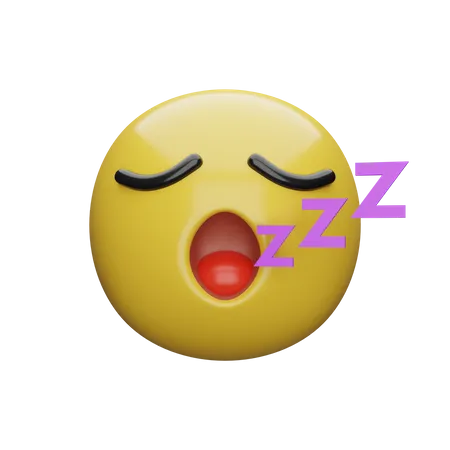 Sleepy Emoji  3D Illustration