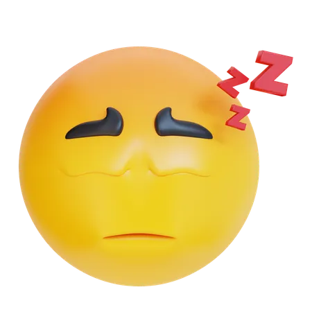 3 D Sleepy Face Emoticon Icon Illustration 3D Icon