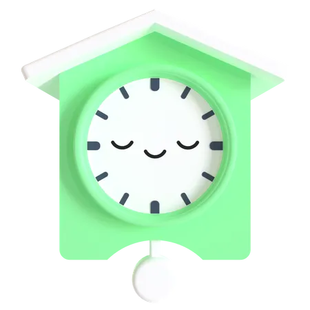 Sleepy Wall Clock  3D Illustration