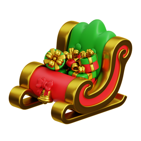 Sleigh Christmas Gift Box's  3D Icon