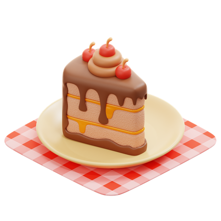 スライスケーキ  3D Icon