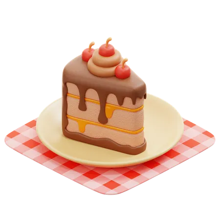 スライスケーキ  3D Icon
